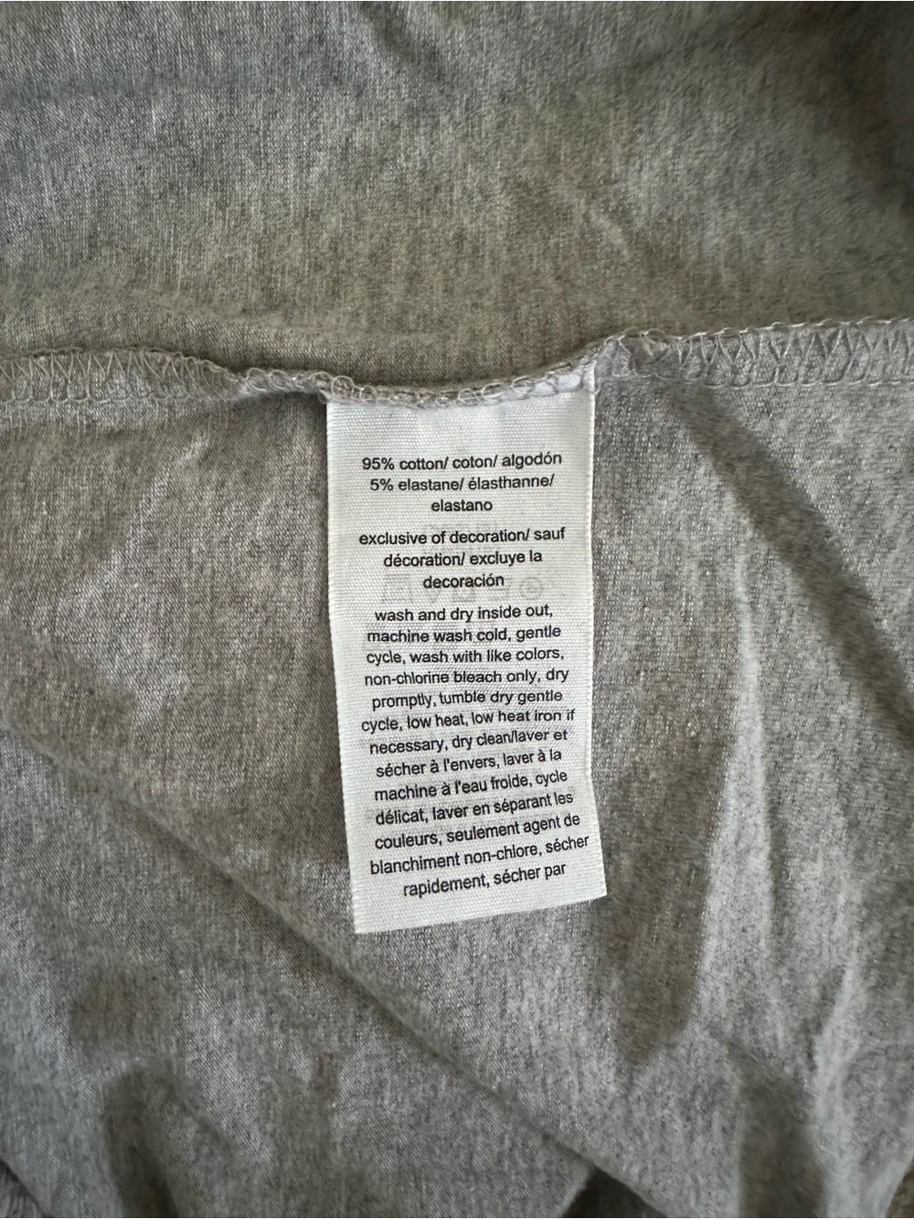 Tommy Hilfiger Gray Long Sleeve Tee Dress with Red Trim